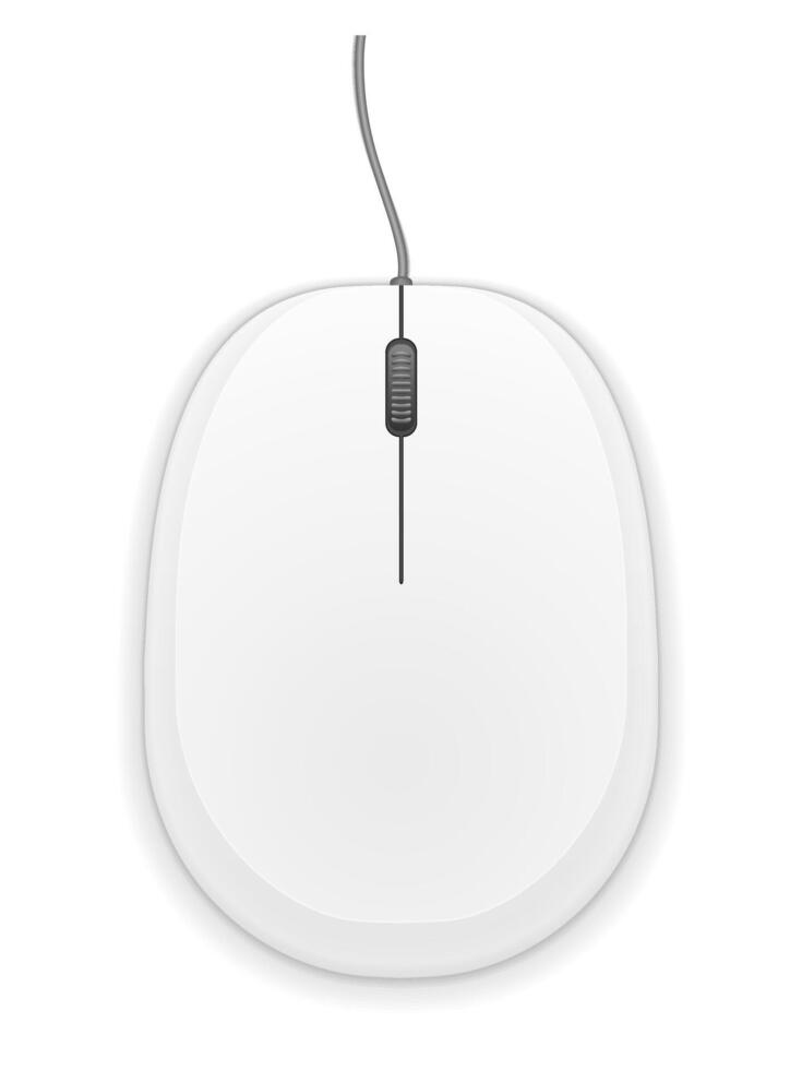 White computer mouse on white background vector