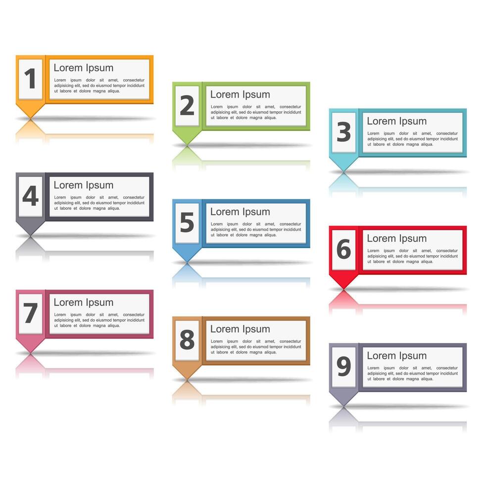 Set of design elements with numbers and place for your text vector