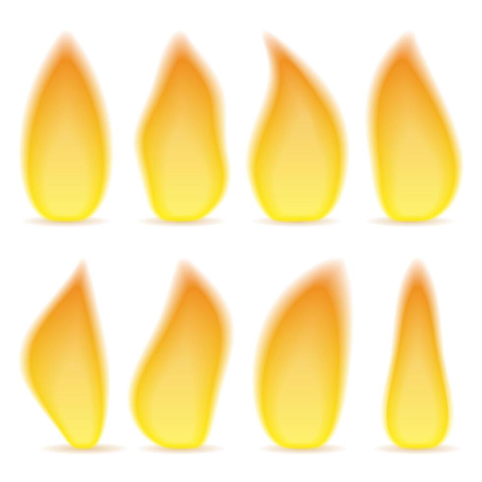 Transparent flame of different shapes vector