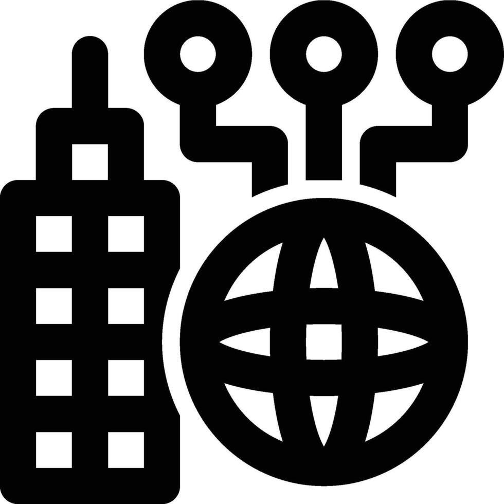 Globalization, Global ERP Outline Icon vector