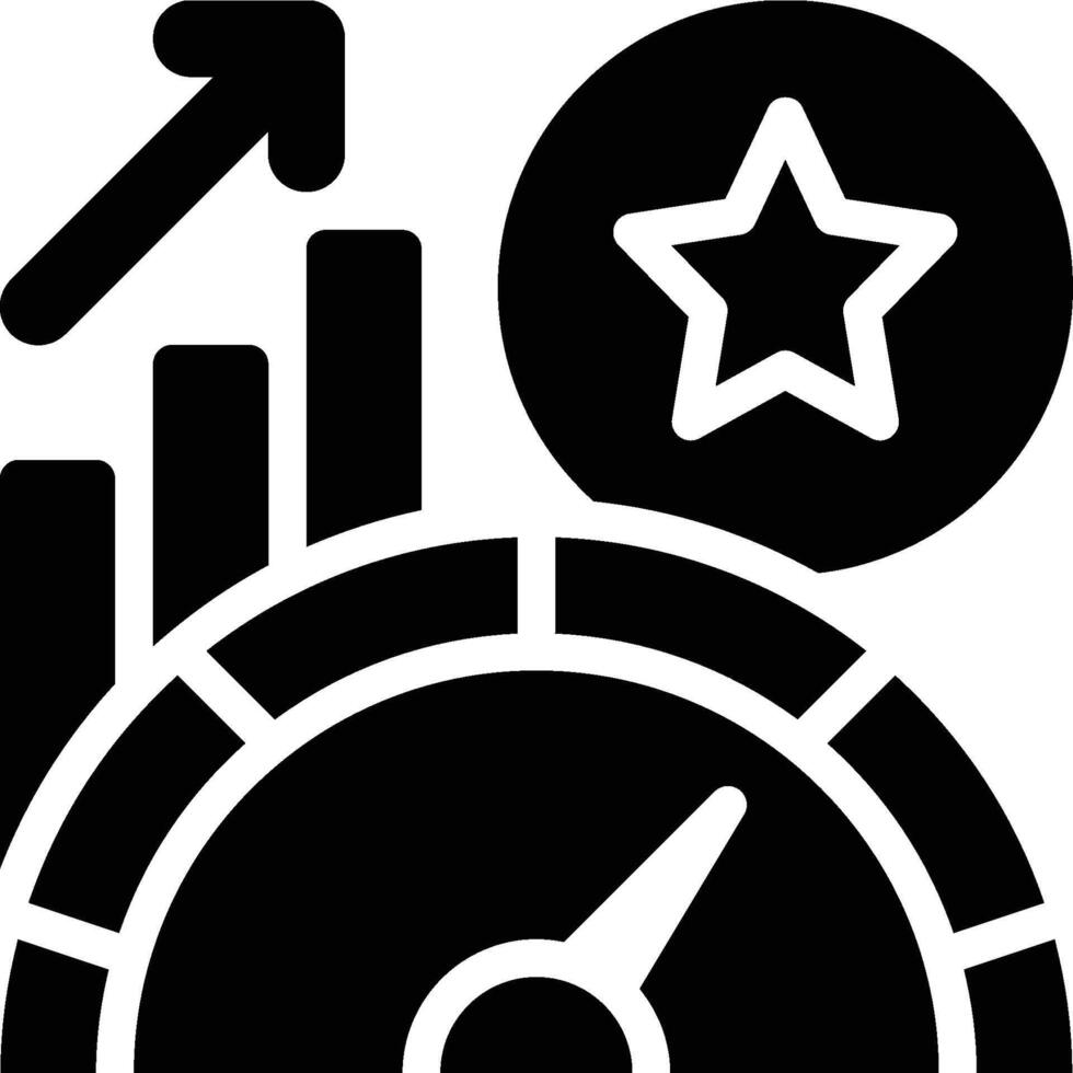 KPI Dashboard, Key Performance Indicator Glyph Solid Icon vector