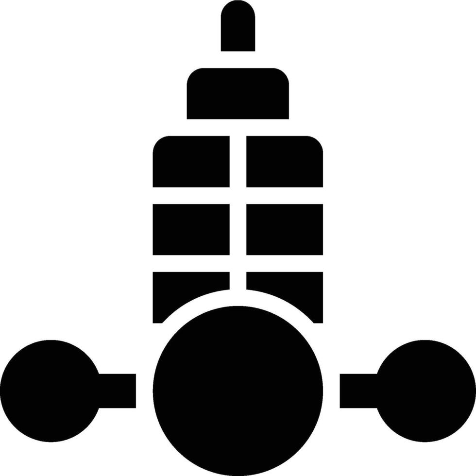 Enterprise Central Component, ERP Network Glyph Solid Icon vector