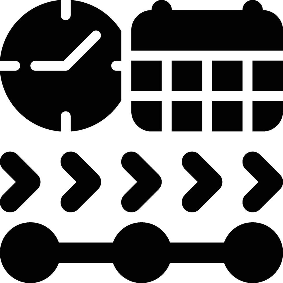 Time Tracking, Time Tracker Glyph Solid Icon vector