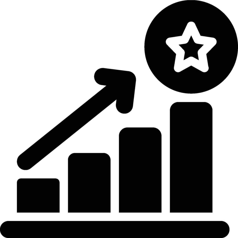 Corporate Performance, Business Growth Glyph Solid Icon vector