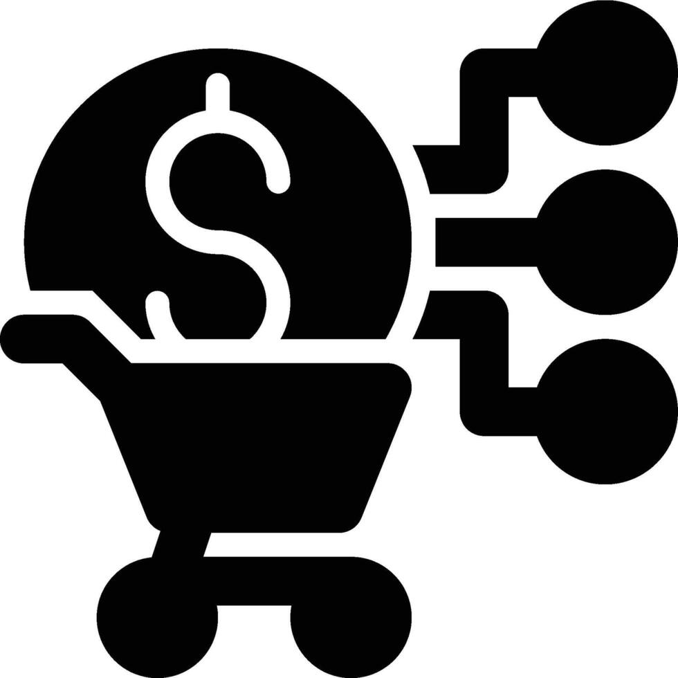ERP Sales, Digital Selling Glyph Solid Icon vector