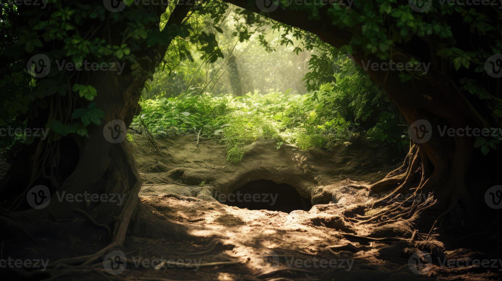 leaves tree with hole photo