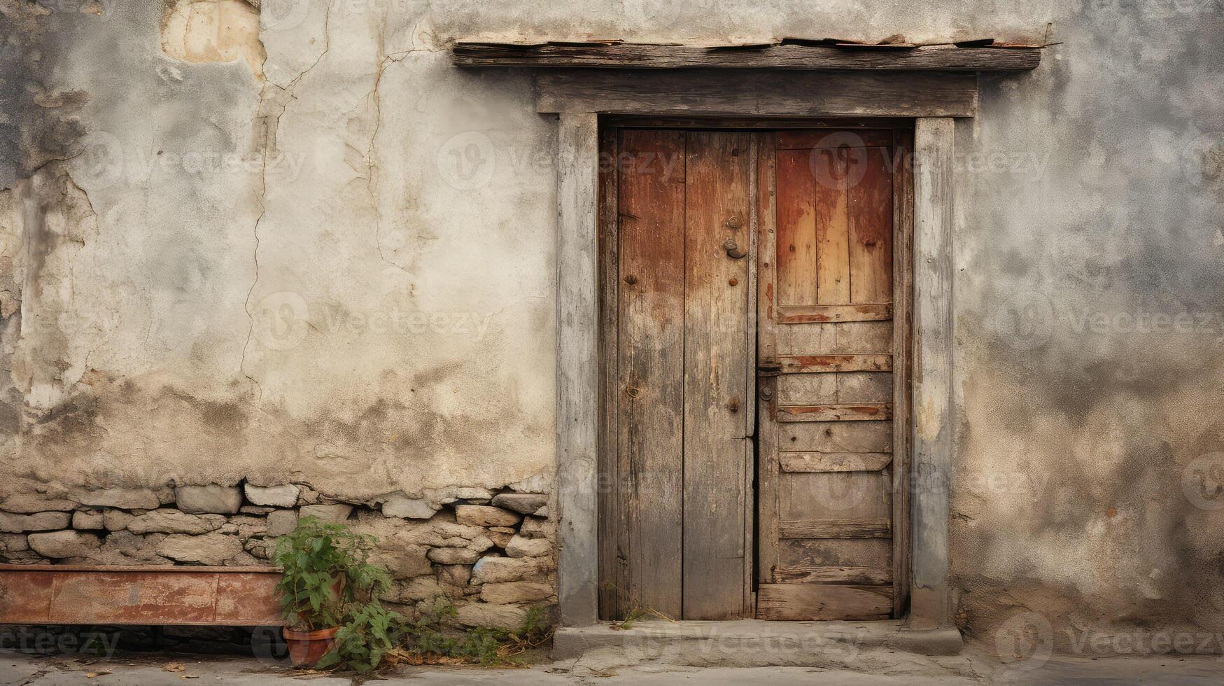 worn corner building door photo