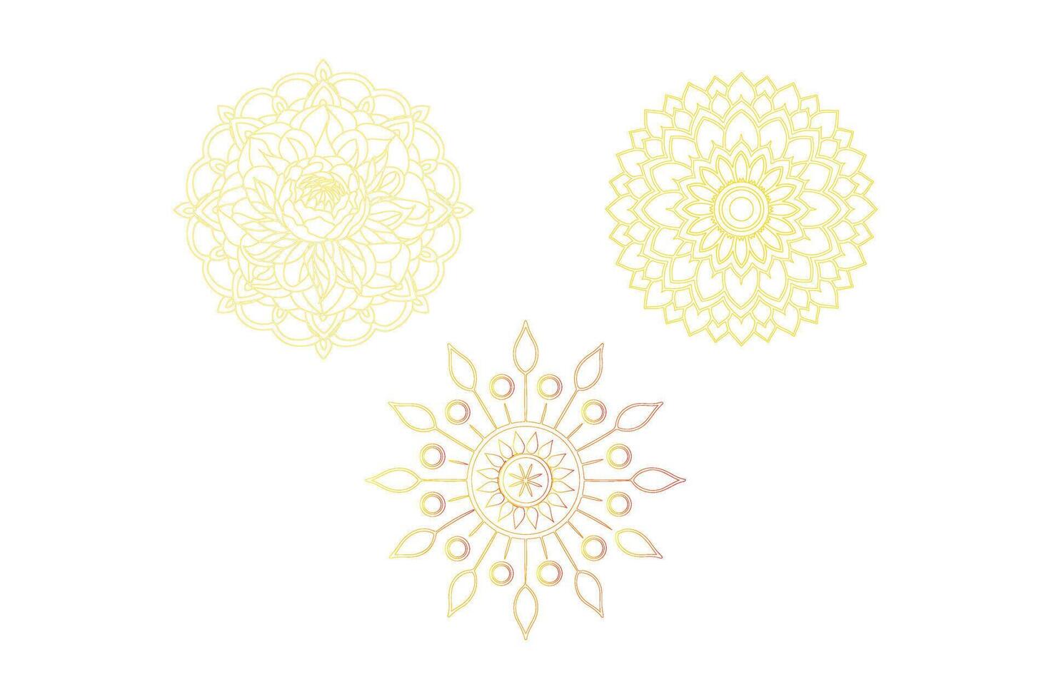 A set of four different colored mandalas vector
