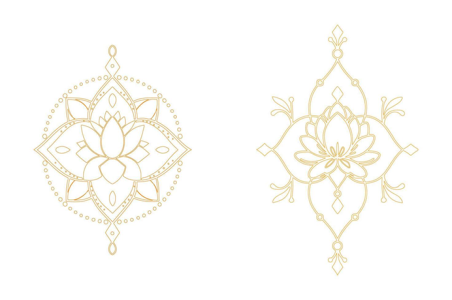 Two different designs of lotus flowers vector