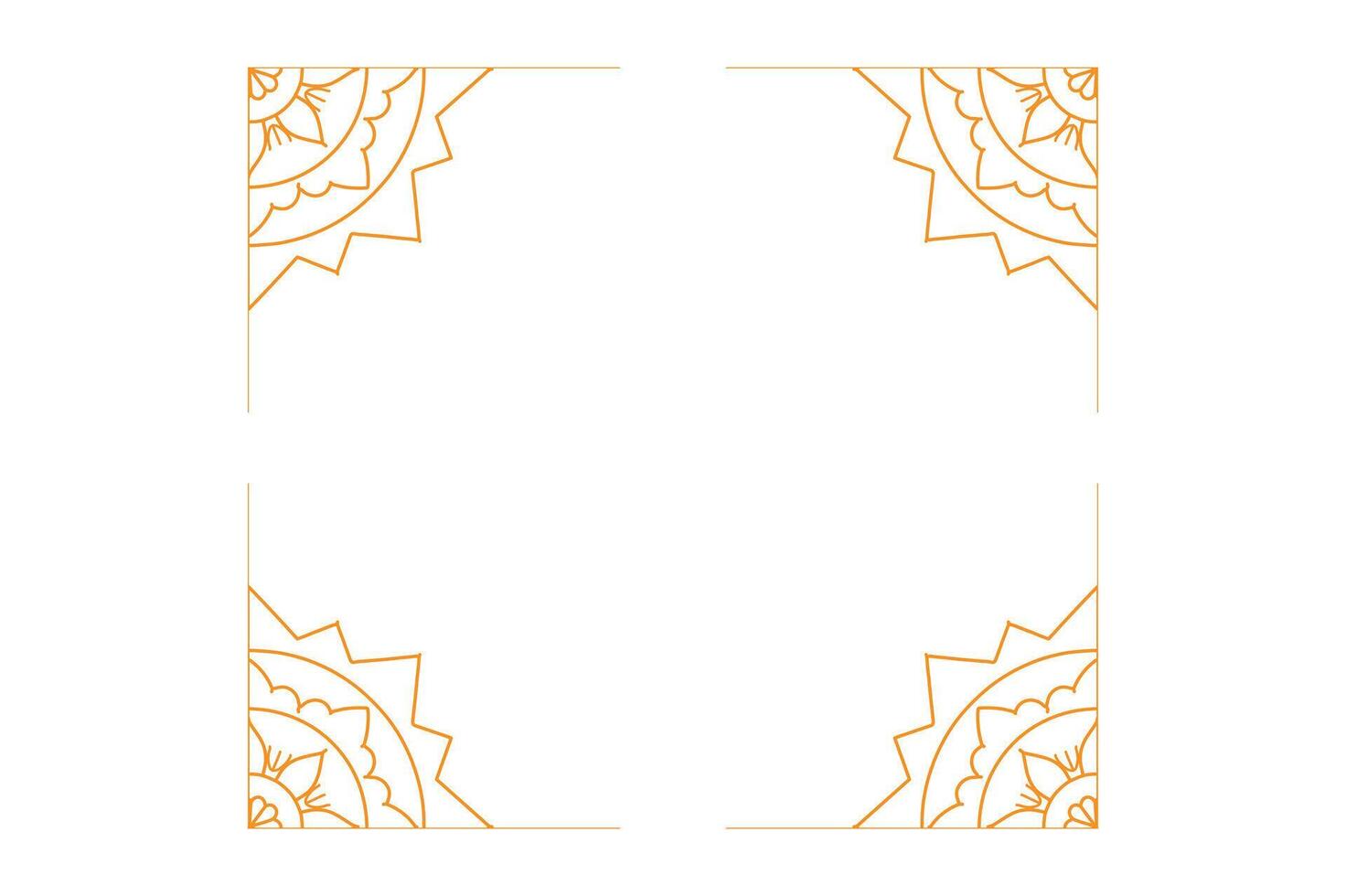 An orange and white border with a geometric design vector