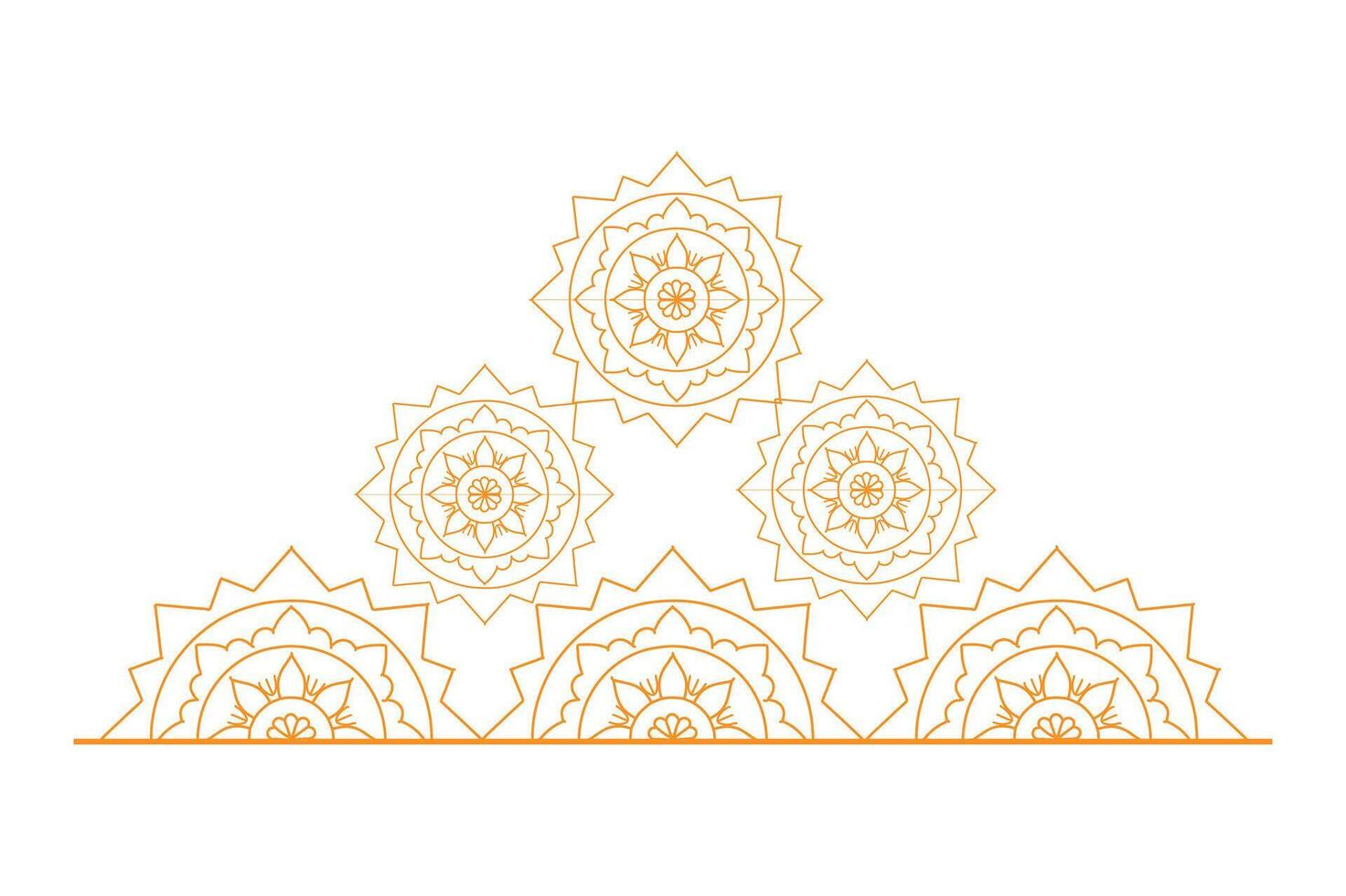 An orange and white design with a pyramid vector