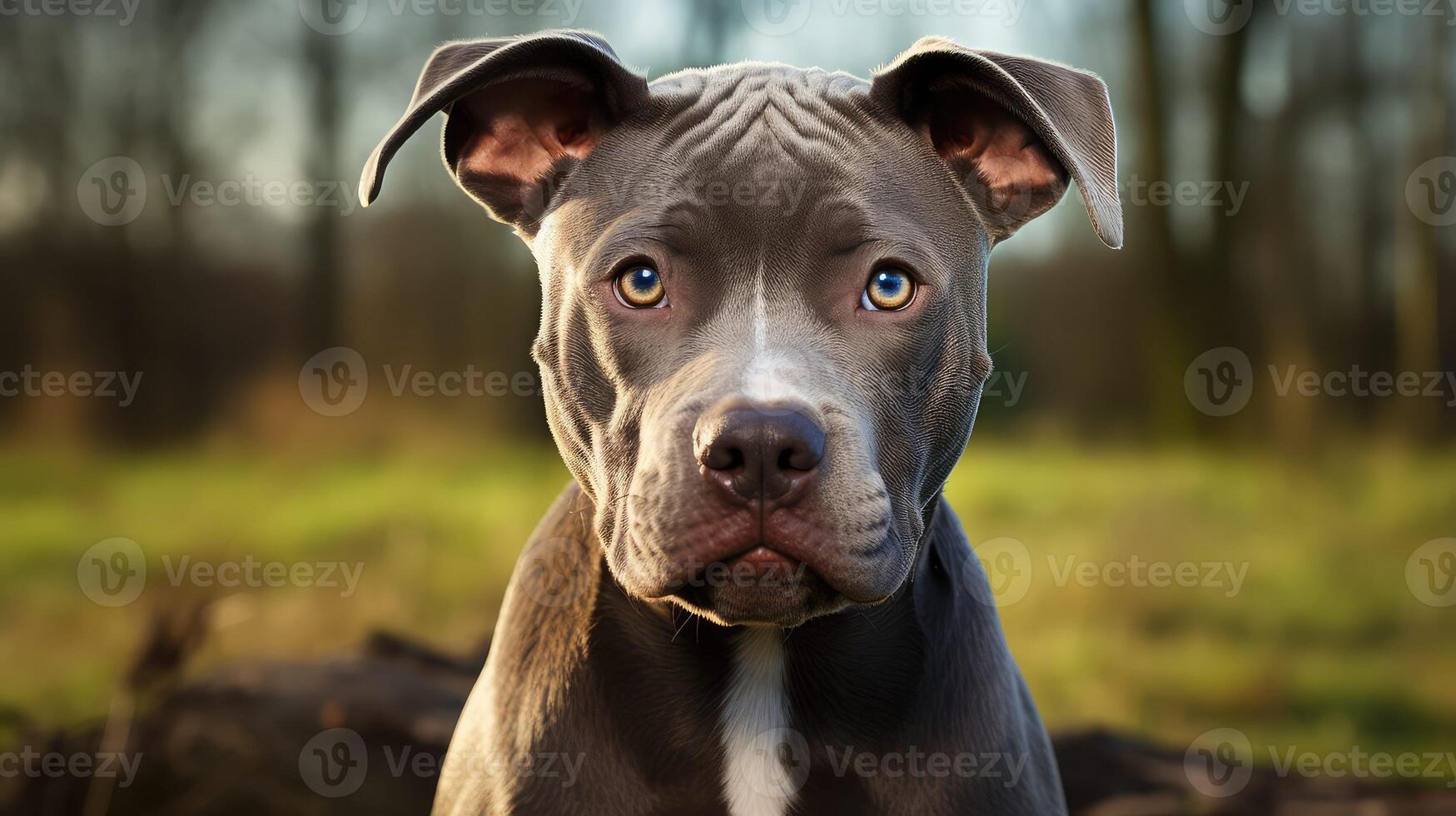 gentle grey pit bull photo