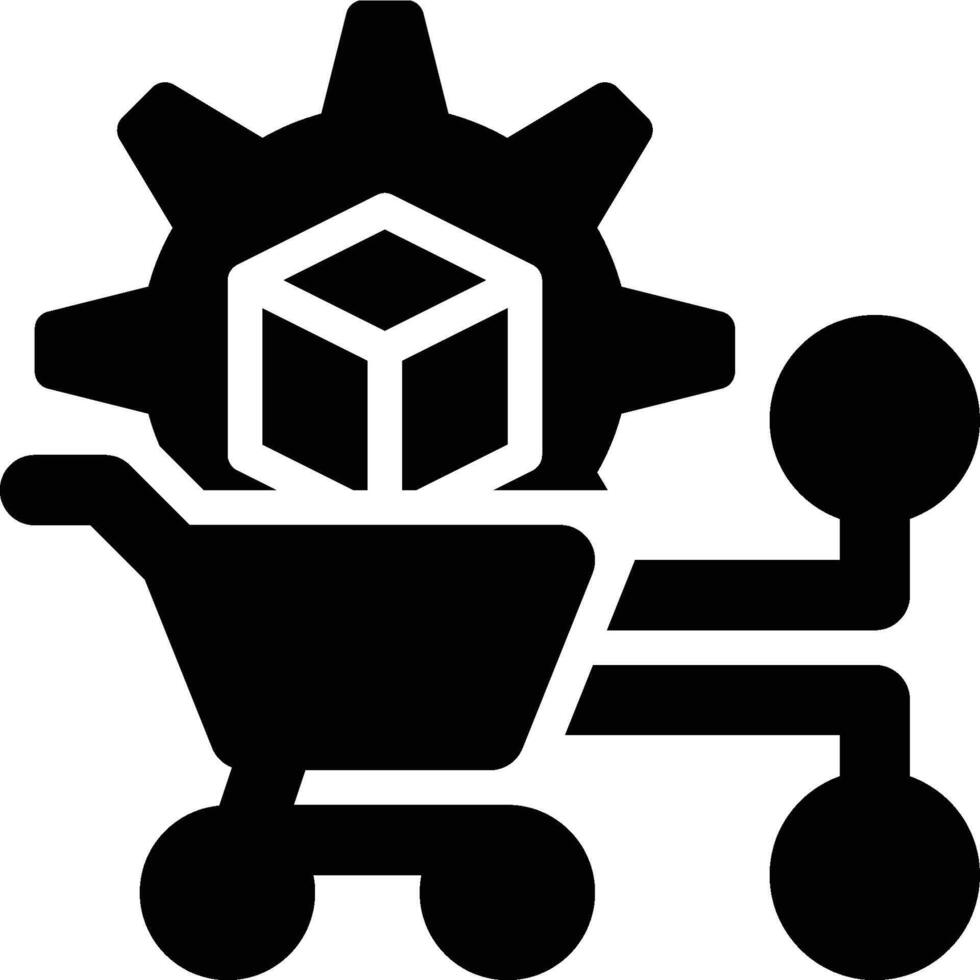 Order Management System Glyph Solid Icon vector