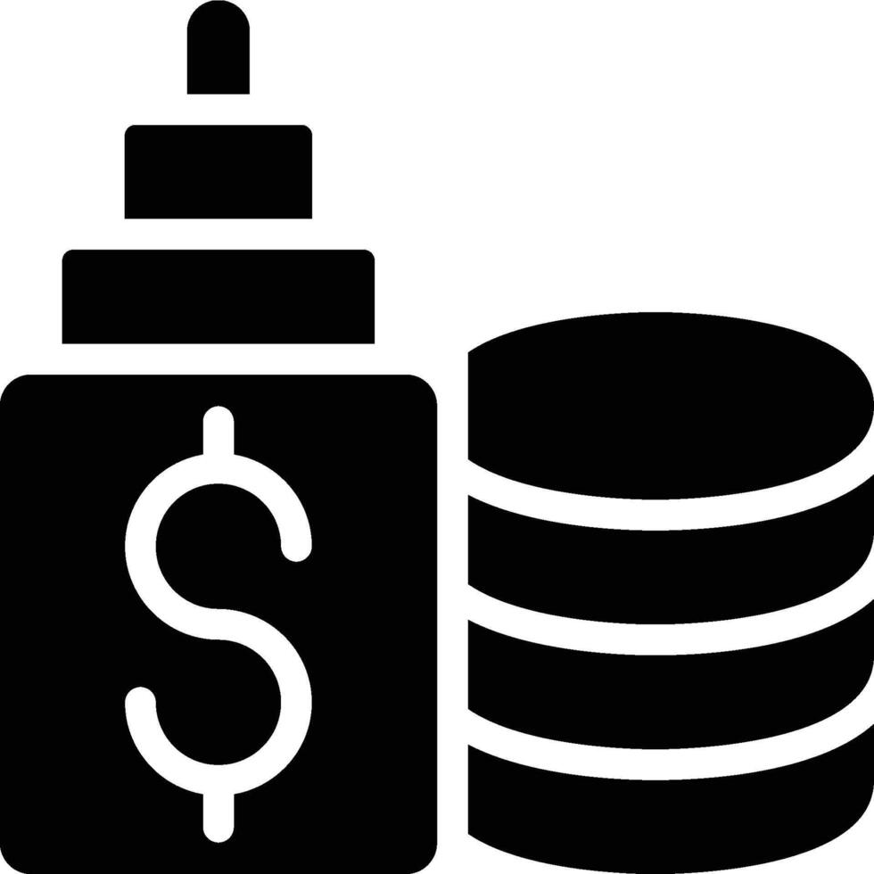 ERP Database, Enterprise Database Glyph Solid Icon vector