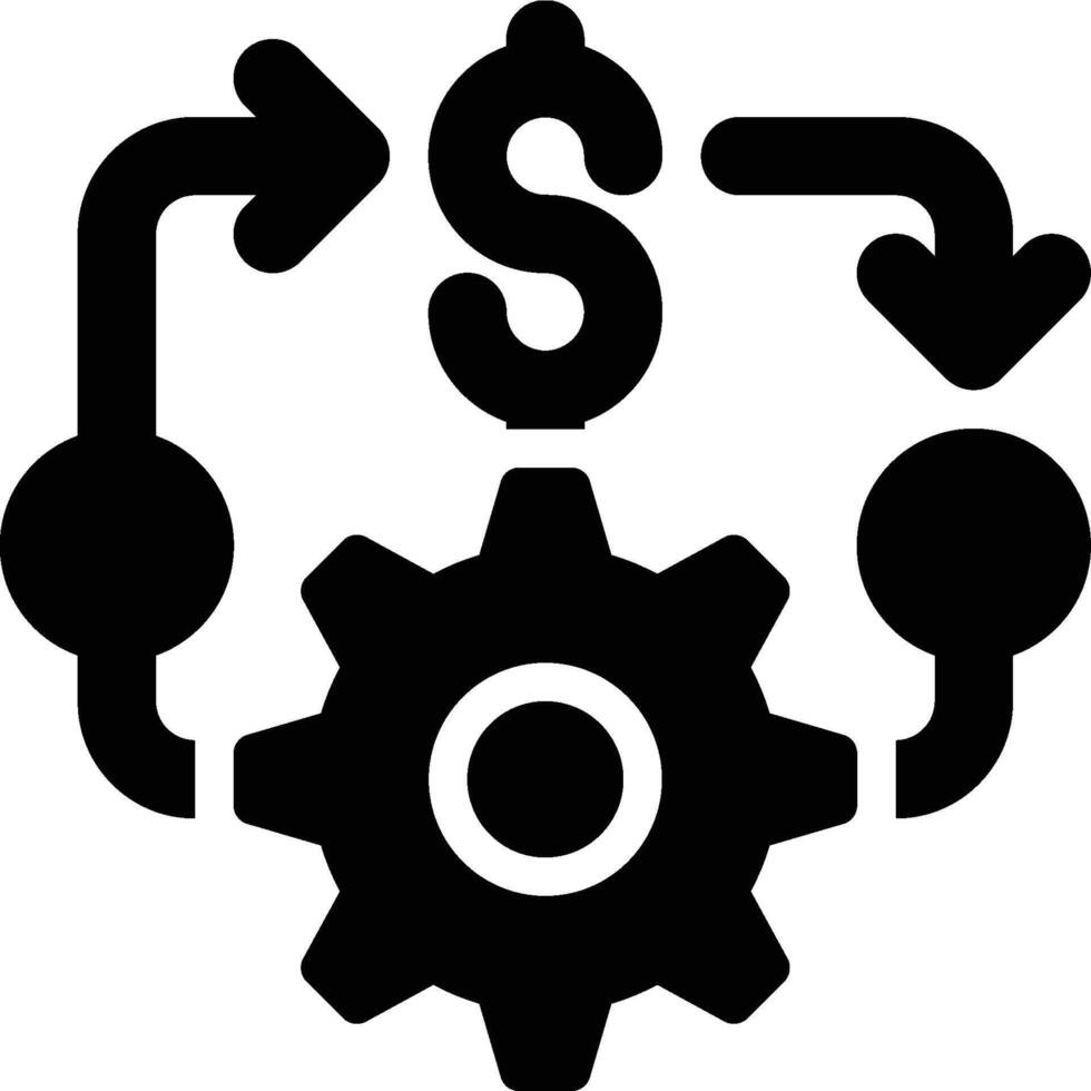 Business Process Optimization Glyph Solid Icon vector