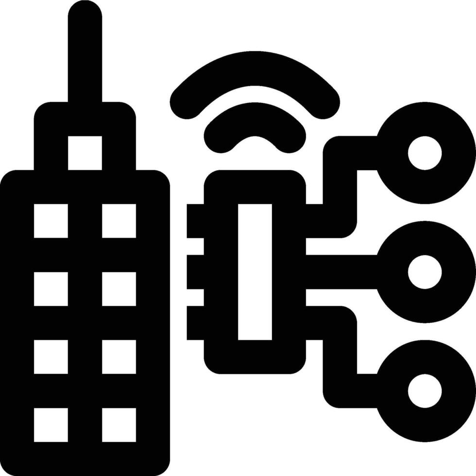Smart ERP, IoT ERP Outline Icon vector
