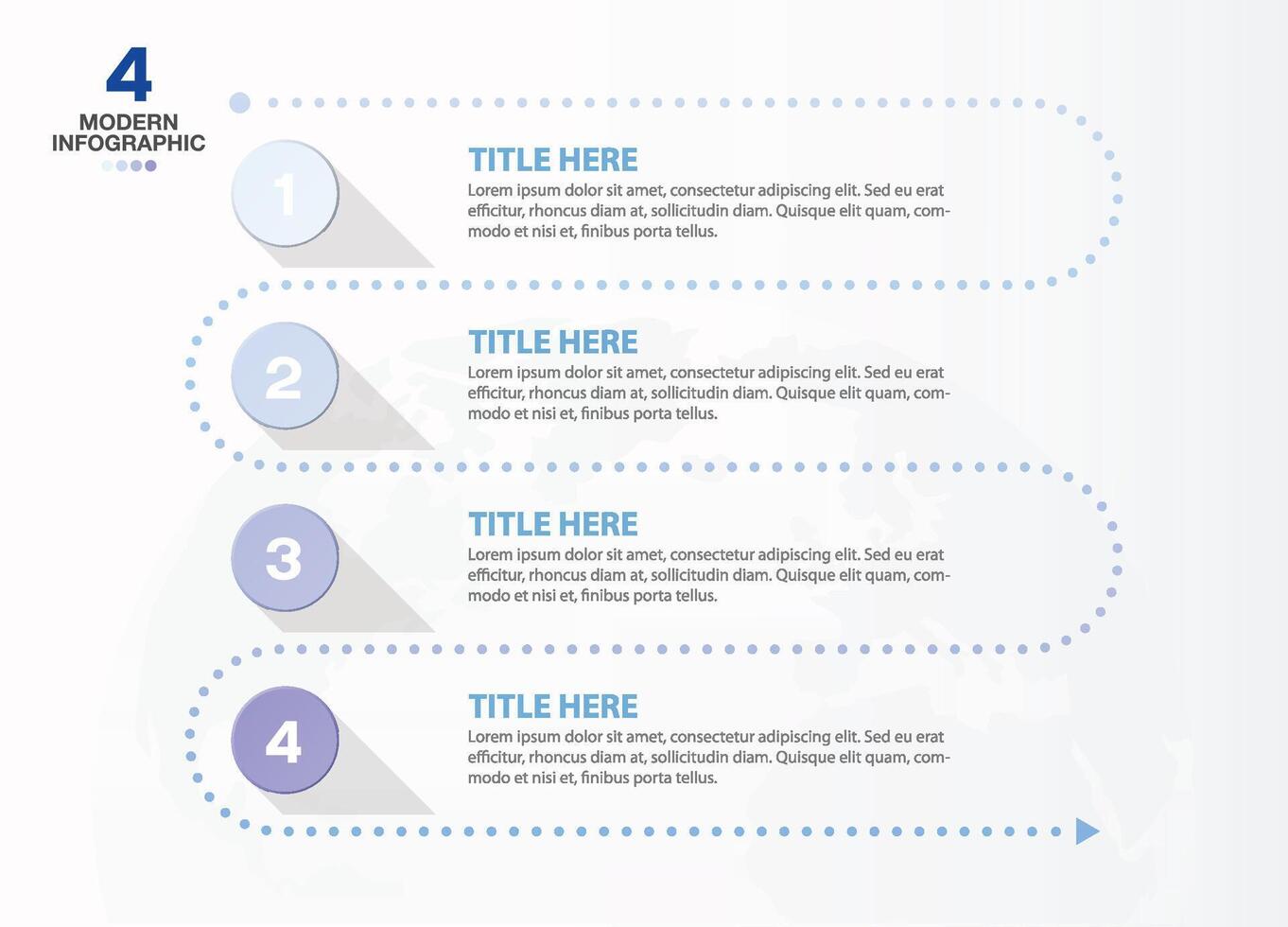 Blue color, Infographic 4 process. vector