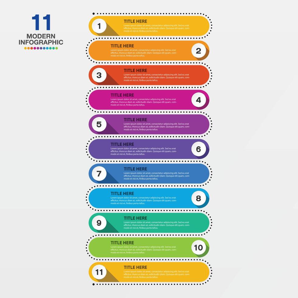 Infographic 11 step vector