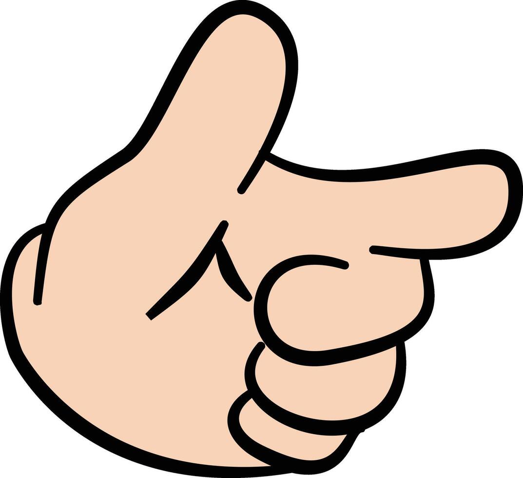 A cartoon hand pointing at something vector