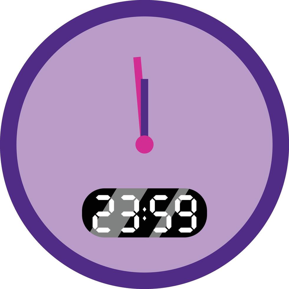 A purple clock with a pink and white background vector