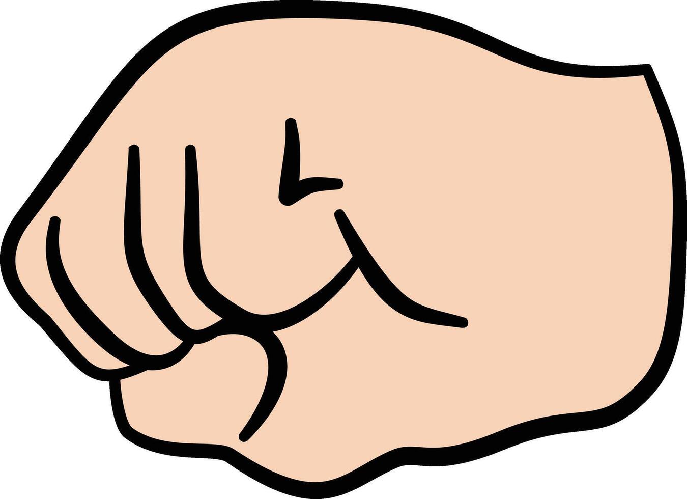A cartoon fist with a fist in the middle vector