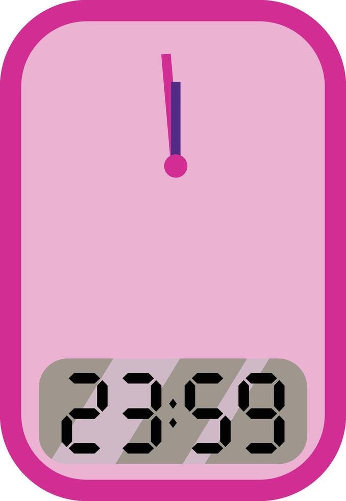A pink clock with a pink background vector