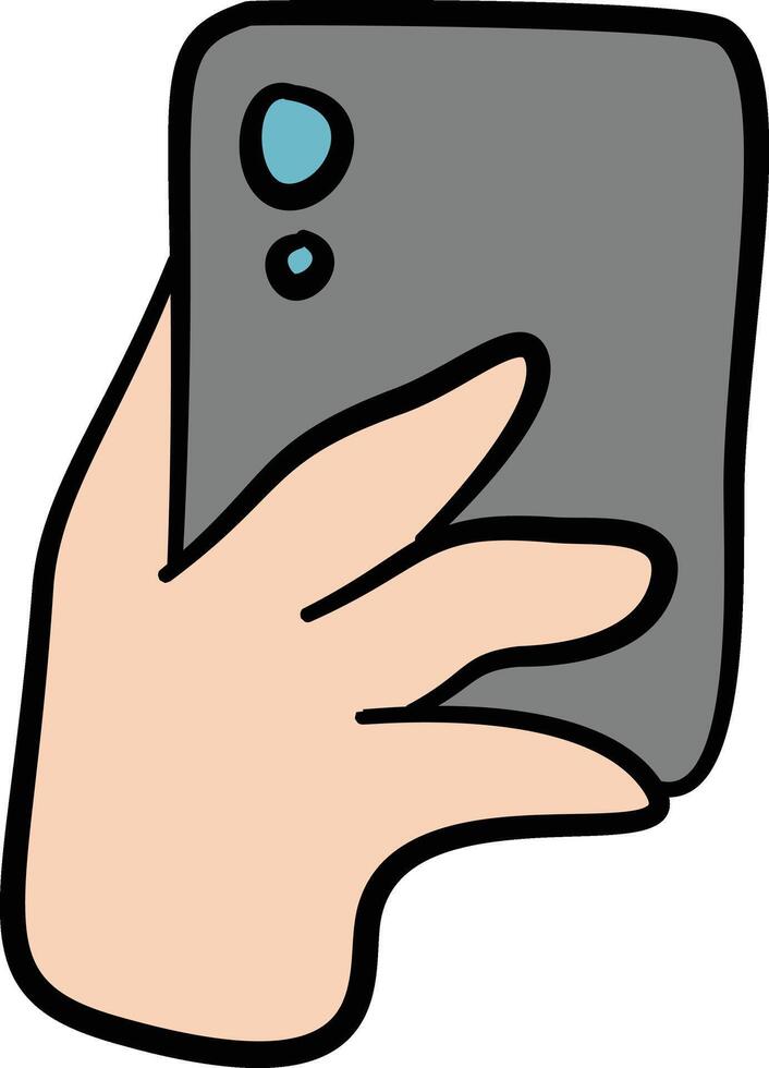 Hand holding a smartphone illustration vector