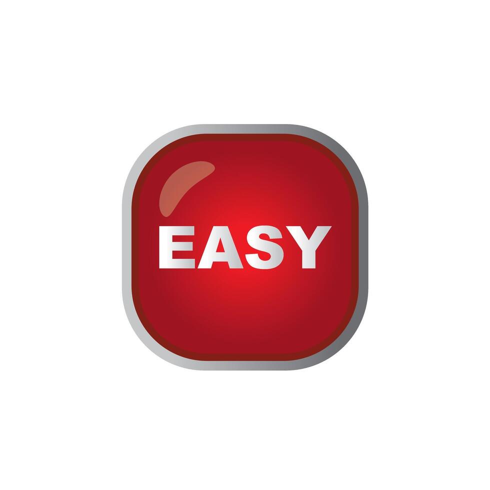 Red easy internet button on white background. vector