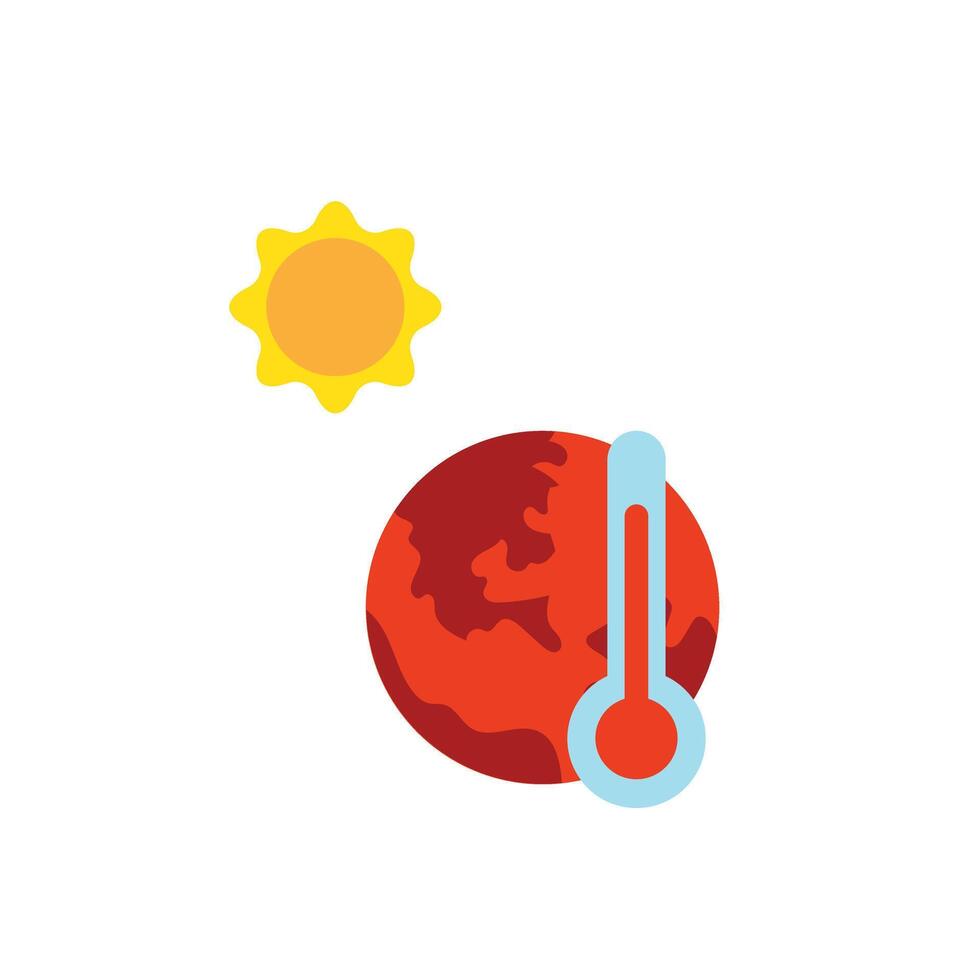 Planet earth with thermometer, Global warming concept. vector
