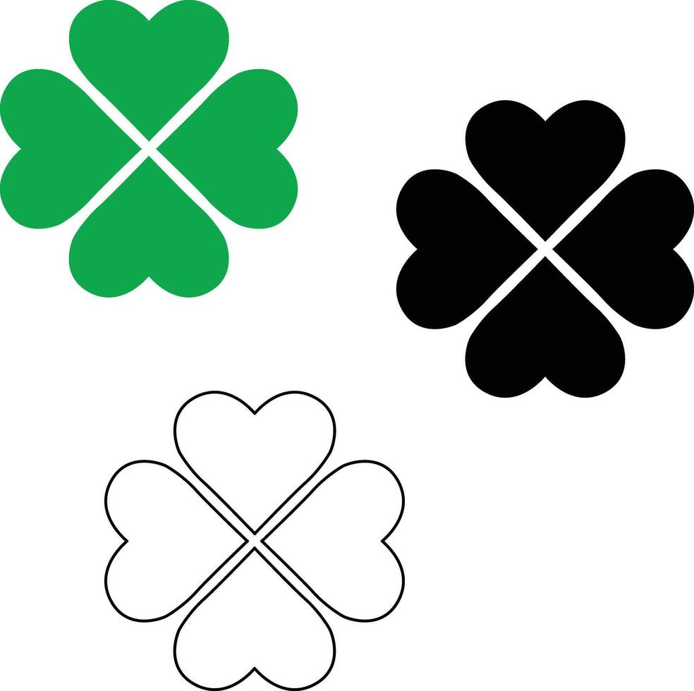 Four leaf clover icon. Lucky Four-leaf clover sign. Clover silhouette. St Patrick's Day. flat style. vector