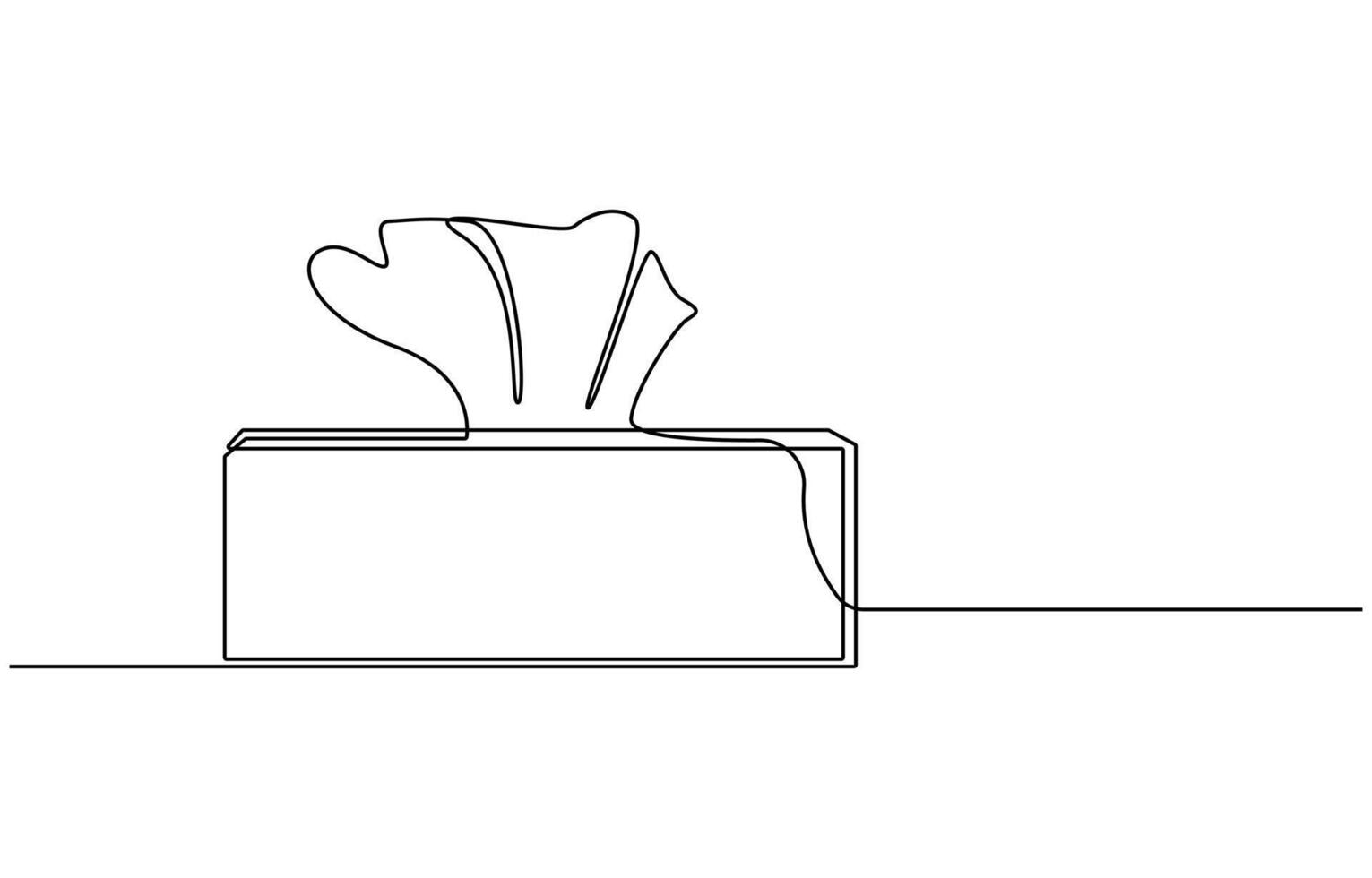 Tissue box continuous one line art vector