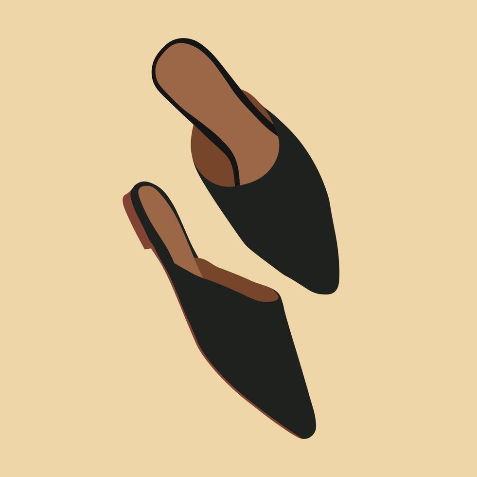 Illustration of black female shoes vector