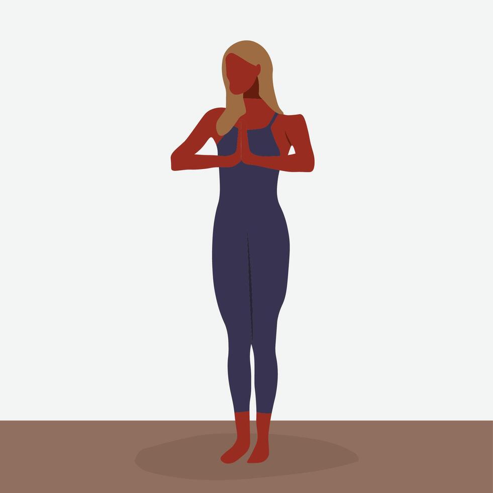 Black woman in a yoga pose vector