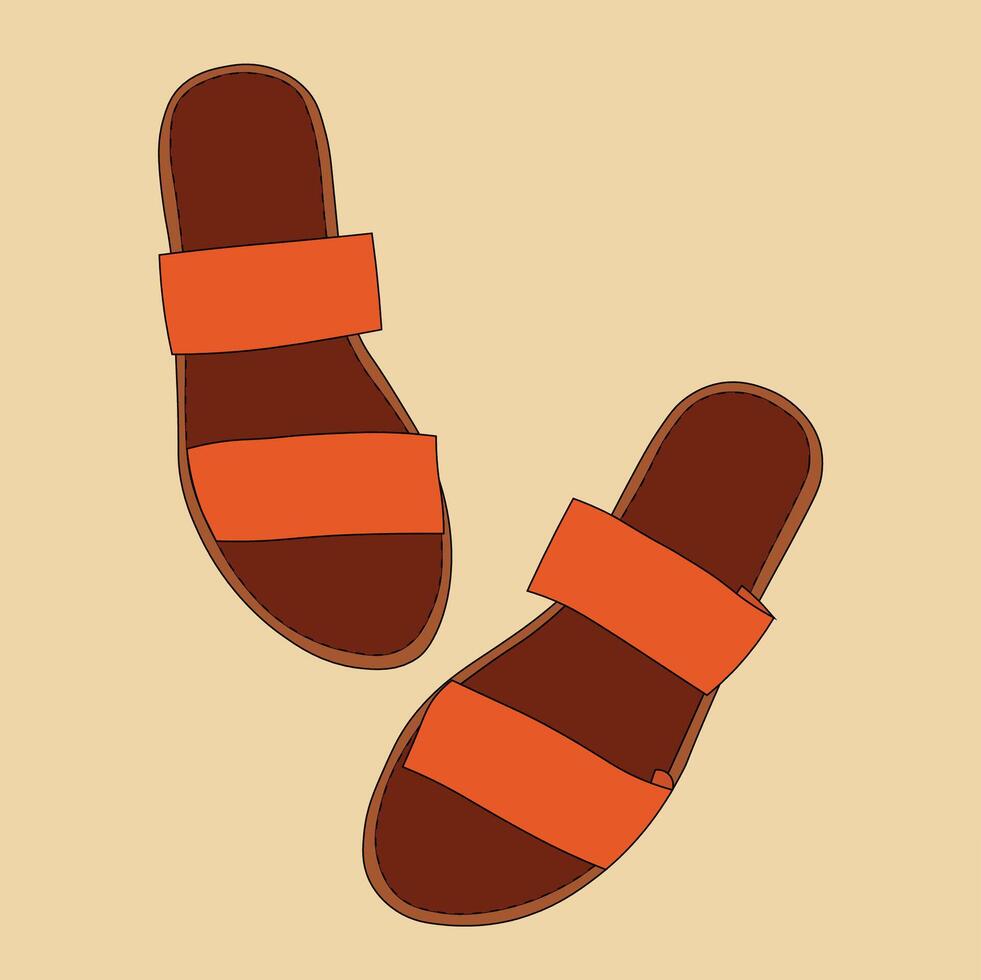 Top view illustration of female footwear vector