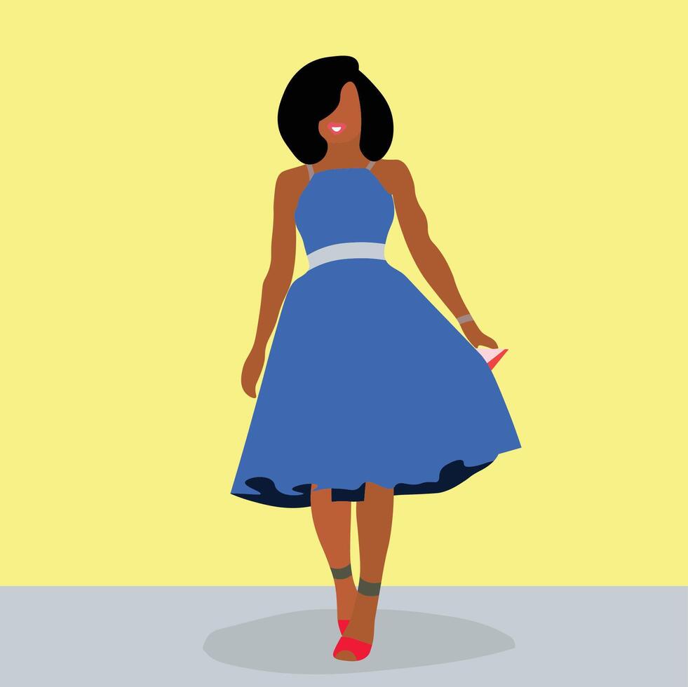 Modern Fashionable African black in elegant line art vector