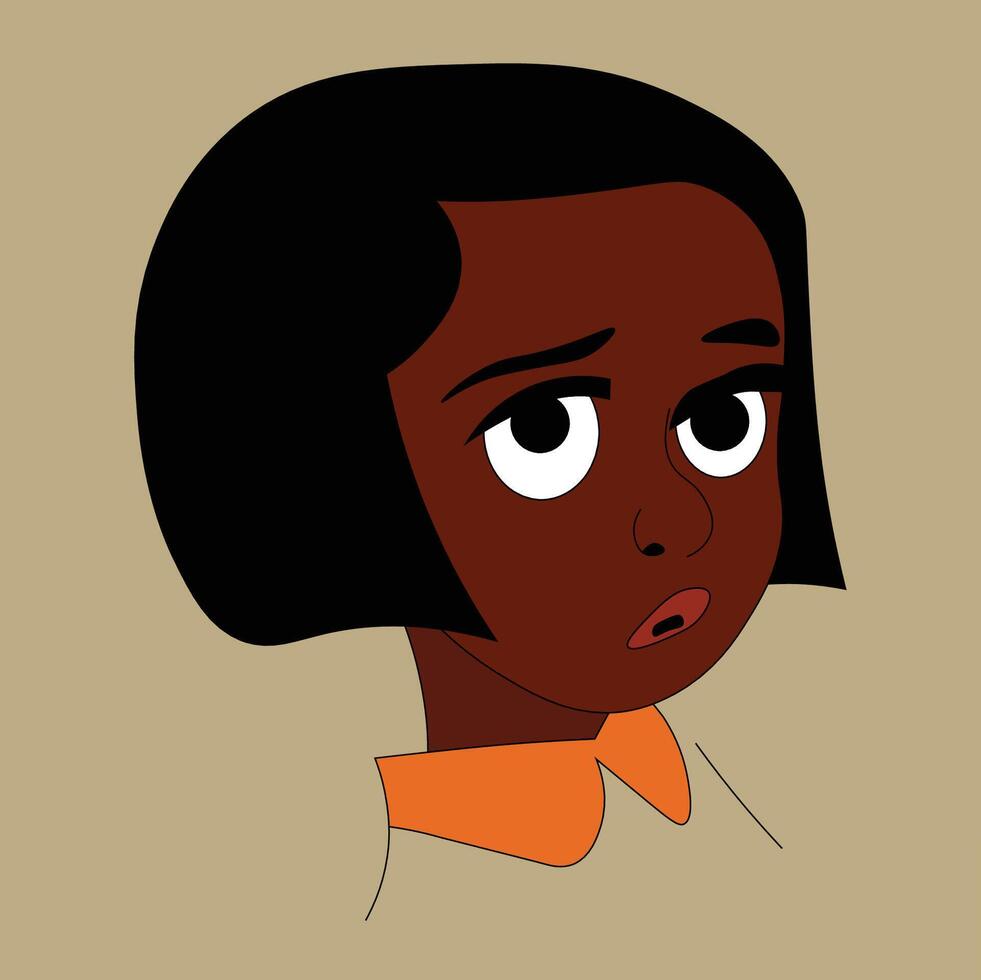 Black girl shocked in elegant portrait vector