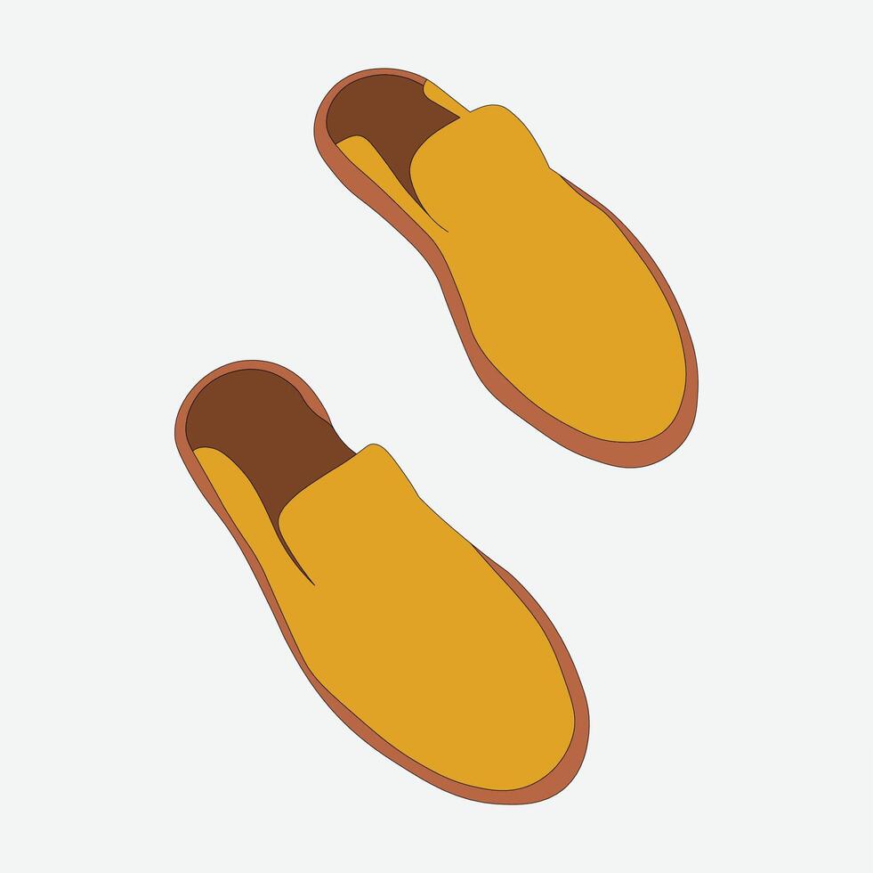 Yellow illustration of female shoes vector