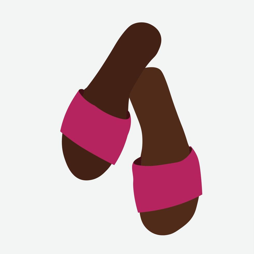 Illustration of purple female sandals vector