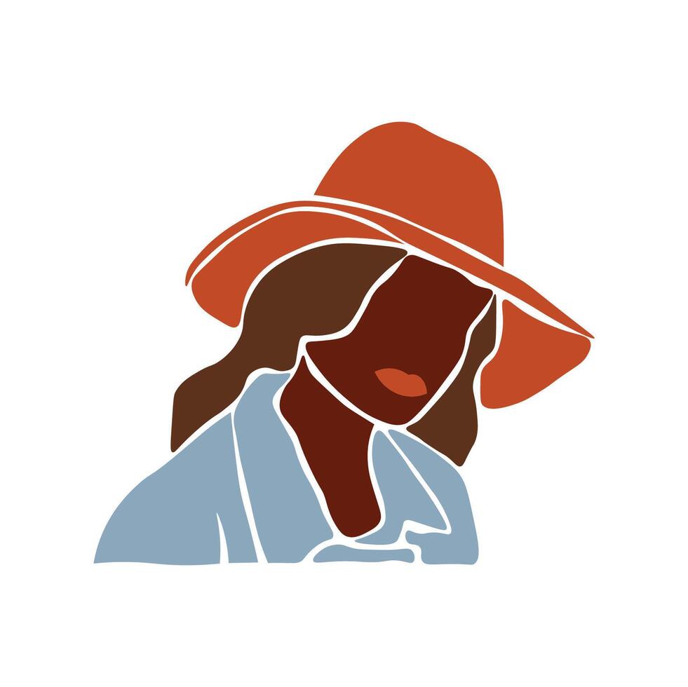 Woman with orange hat vector