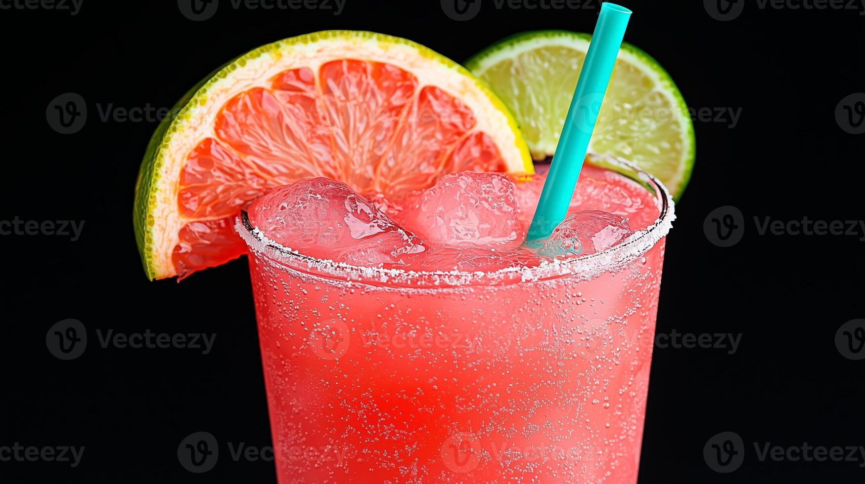 A vibrant pink citrus cocktail with grapefruit and lime, topped with a fizzy sparkle. A refreshing and tangy summer drink. photo