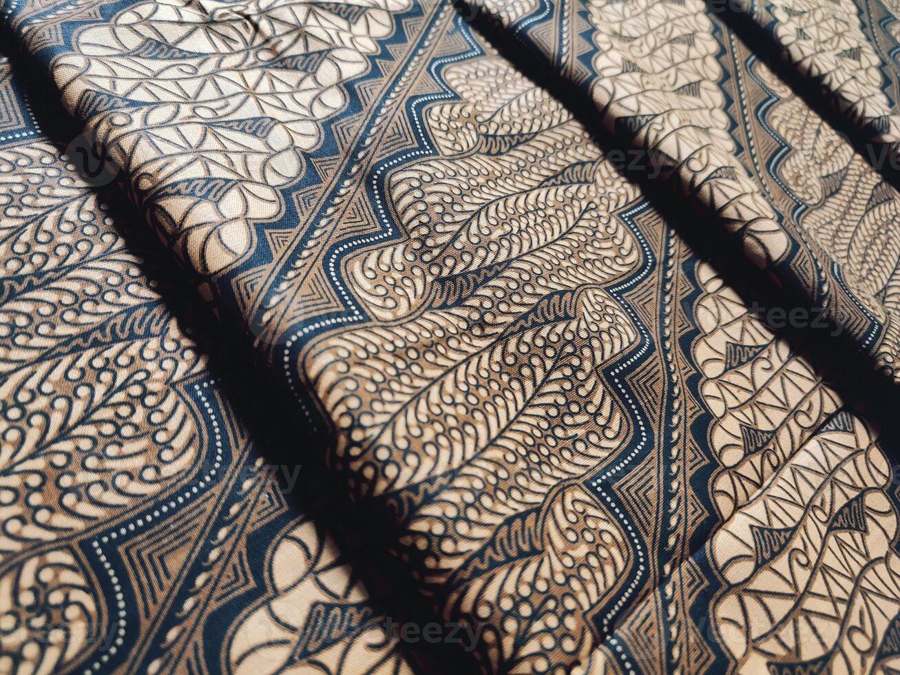 a close up of black and white pattern fabric photo