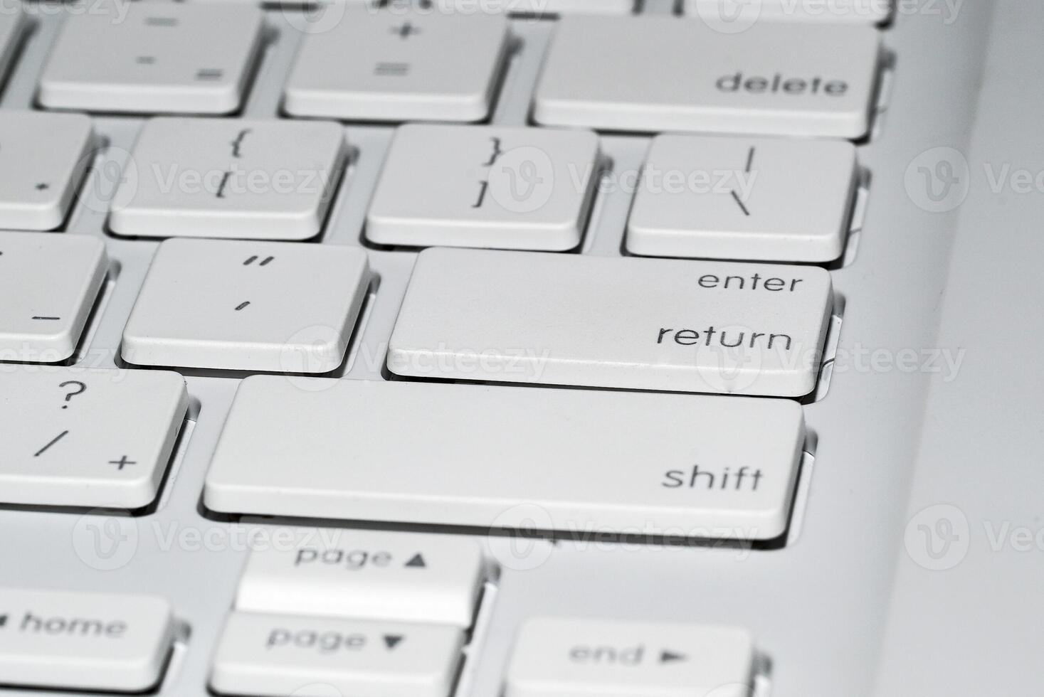 Close up of keyboard of a modern laptop photo