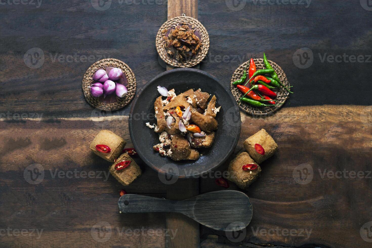 Tahu Gejrot eat original from indonesia. photo