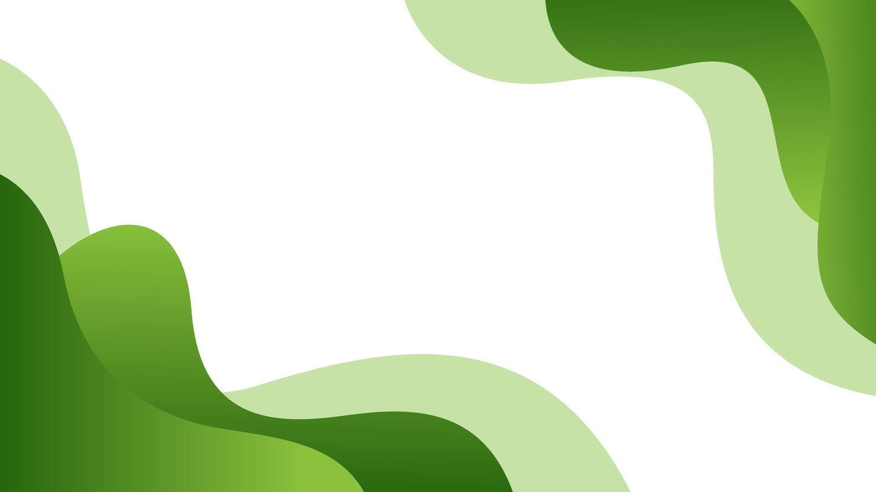 Abstract green fluid wave background. Wallpaper design. Nature color vector