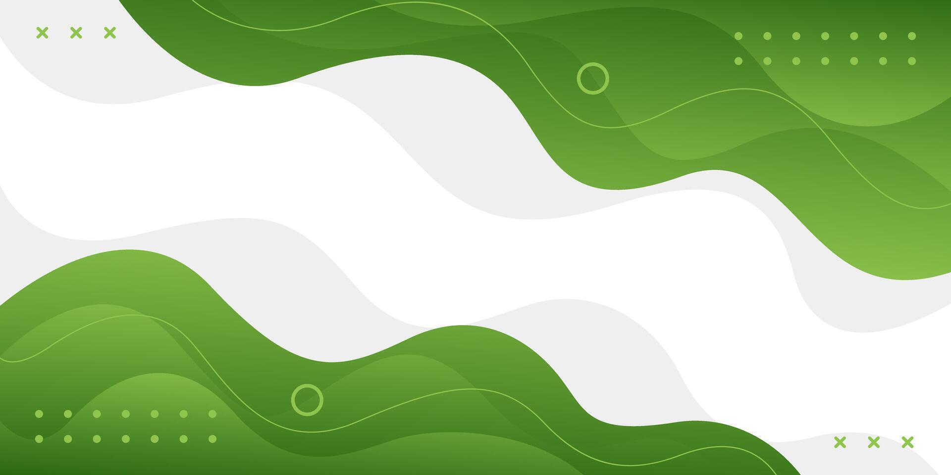 Abstract green liquid background with geometric shapes vector