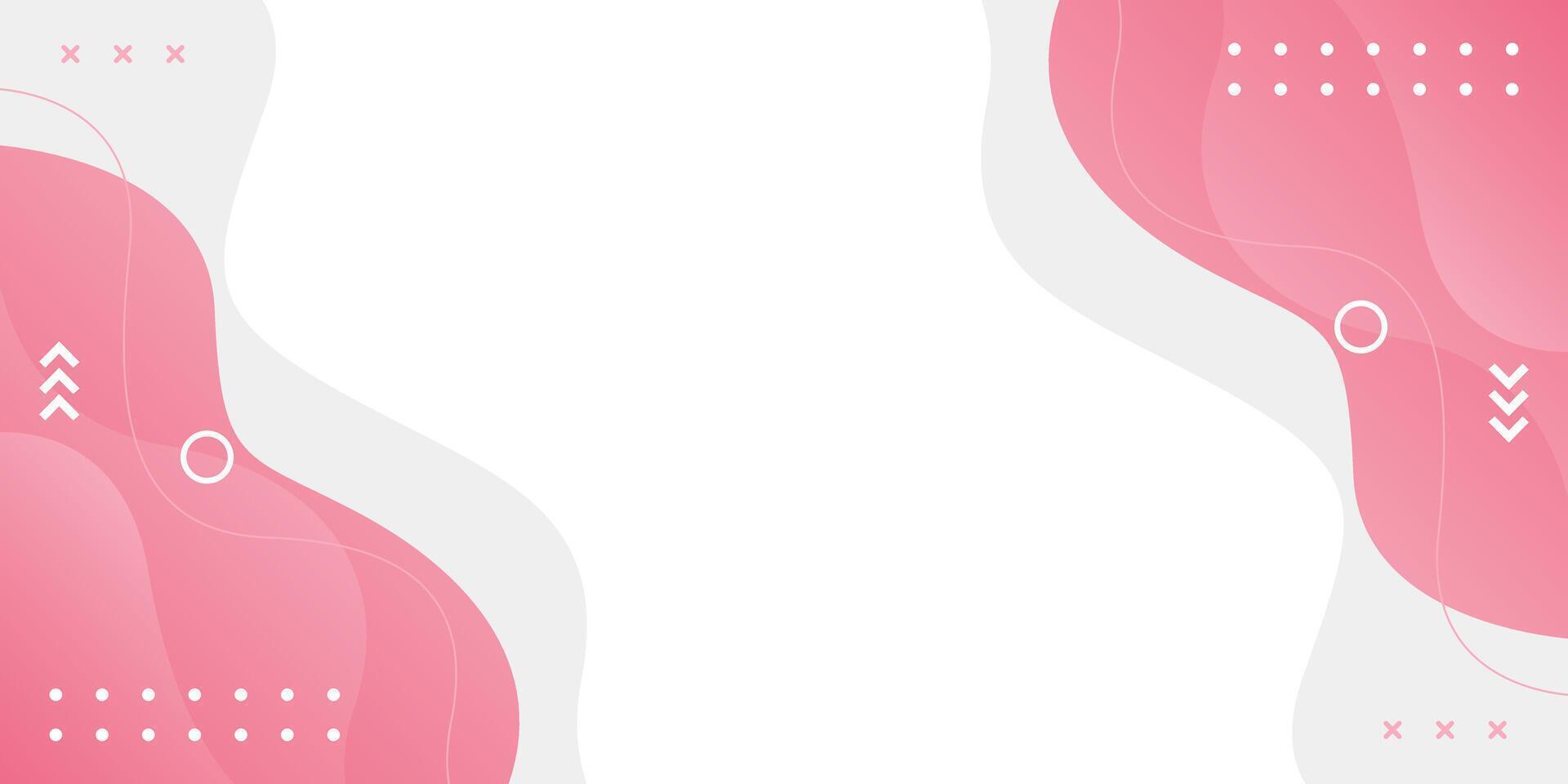 Pink and white geometric background, abstract banner template vector