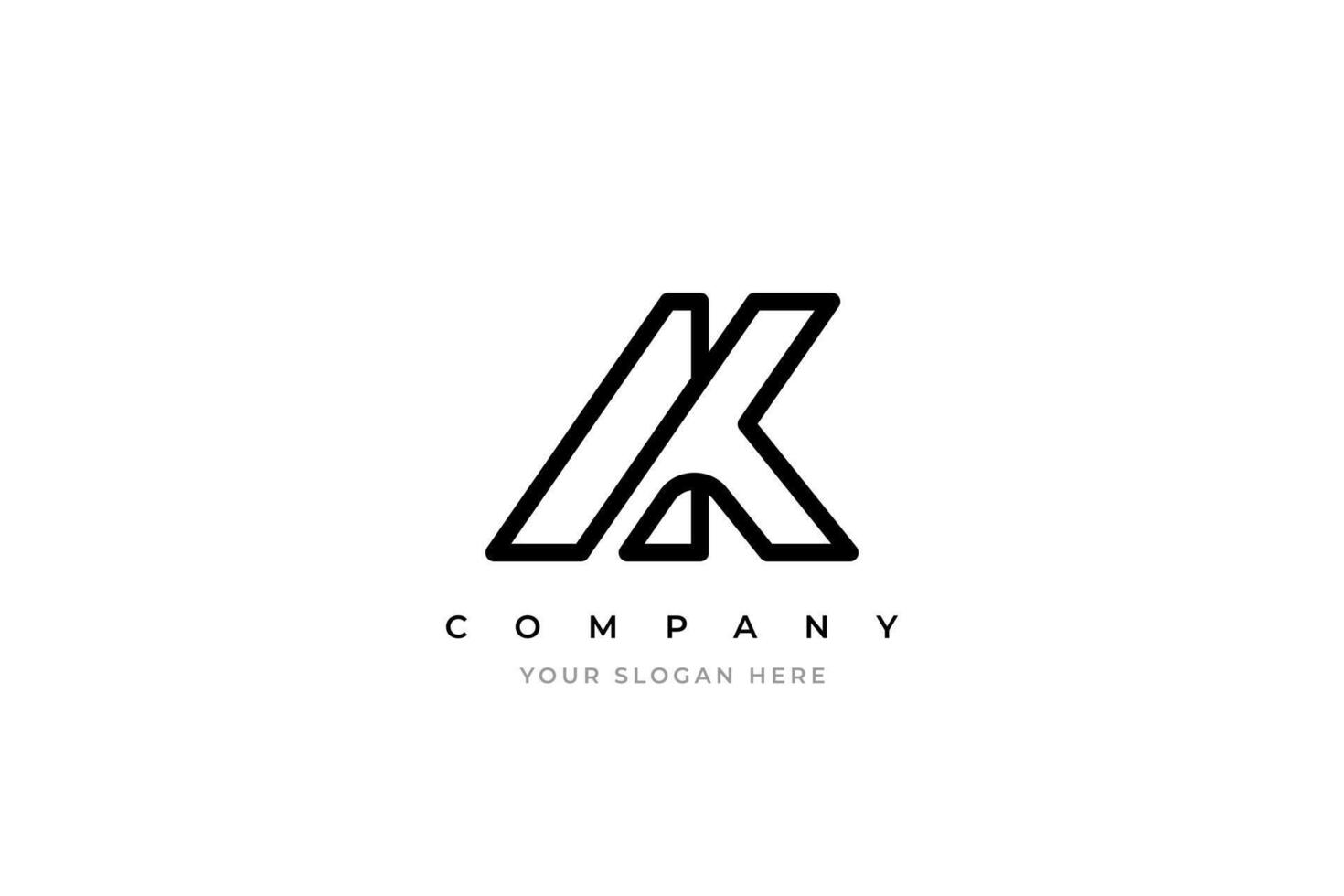 Letter AK Monogram Logo Design vector