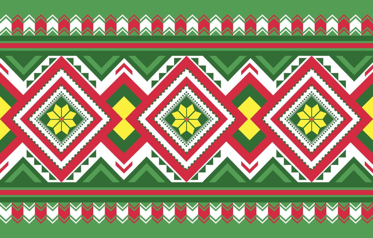 green tone asian fabric border vector