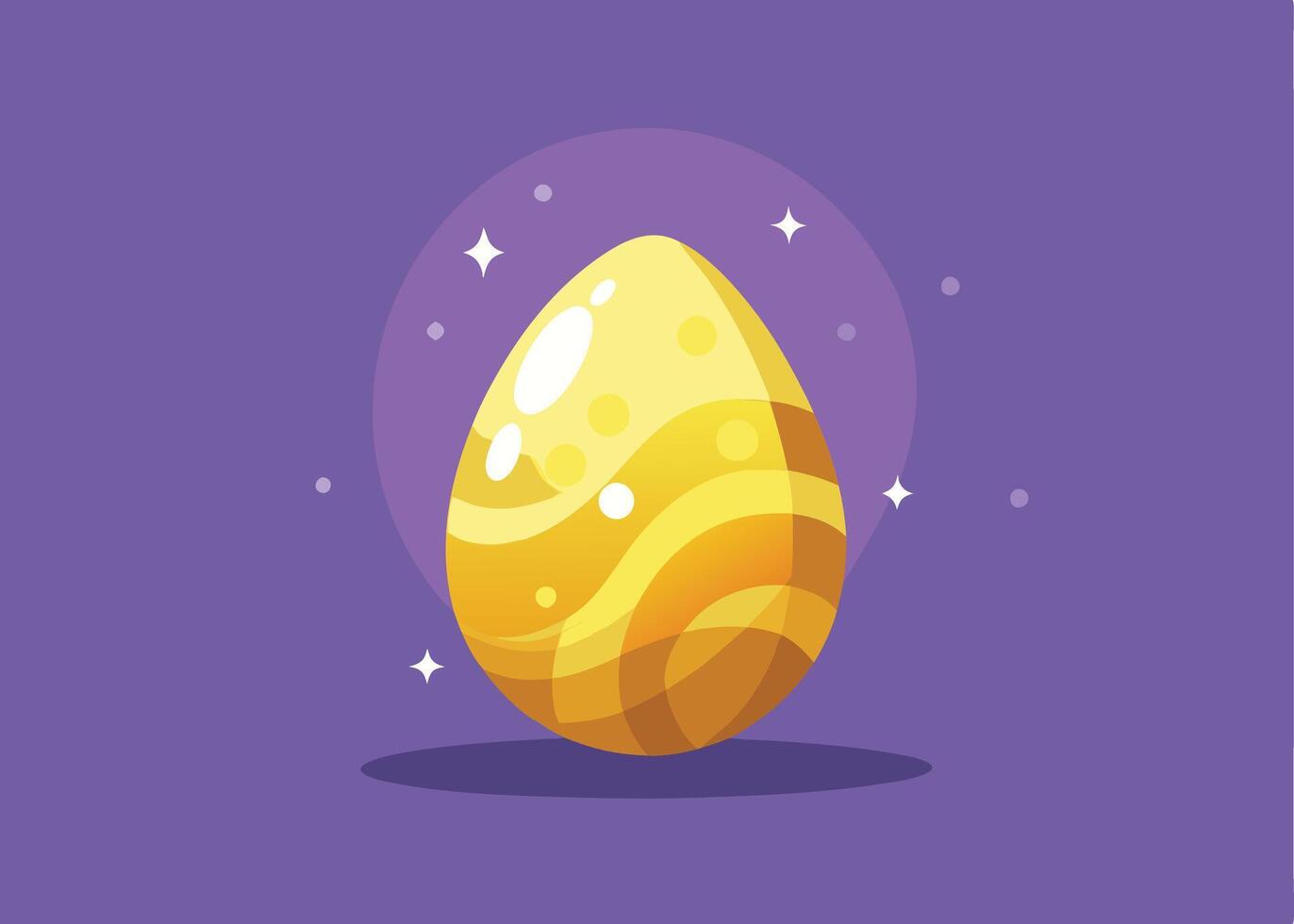 Golden glowing magical Easter egg vector