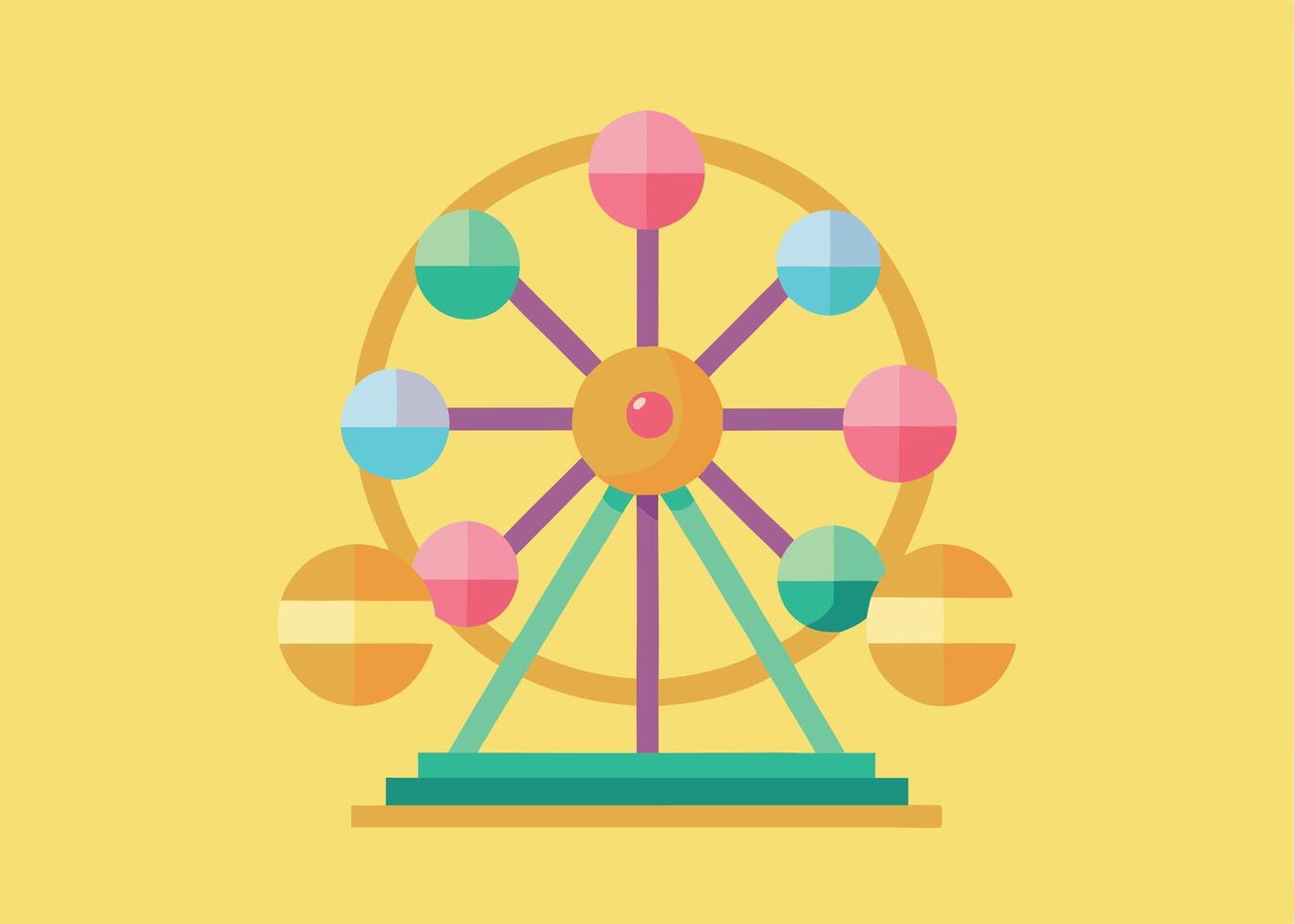 Colorful Easter ferris wheel with decorative egg design vector